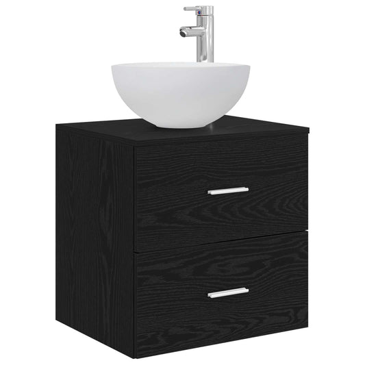 vidaXL Επιτοίχια Λεκάνη Έπιπλο Μαύρη Δρυς 49,5 x 41 x 64,5 εκ