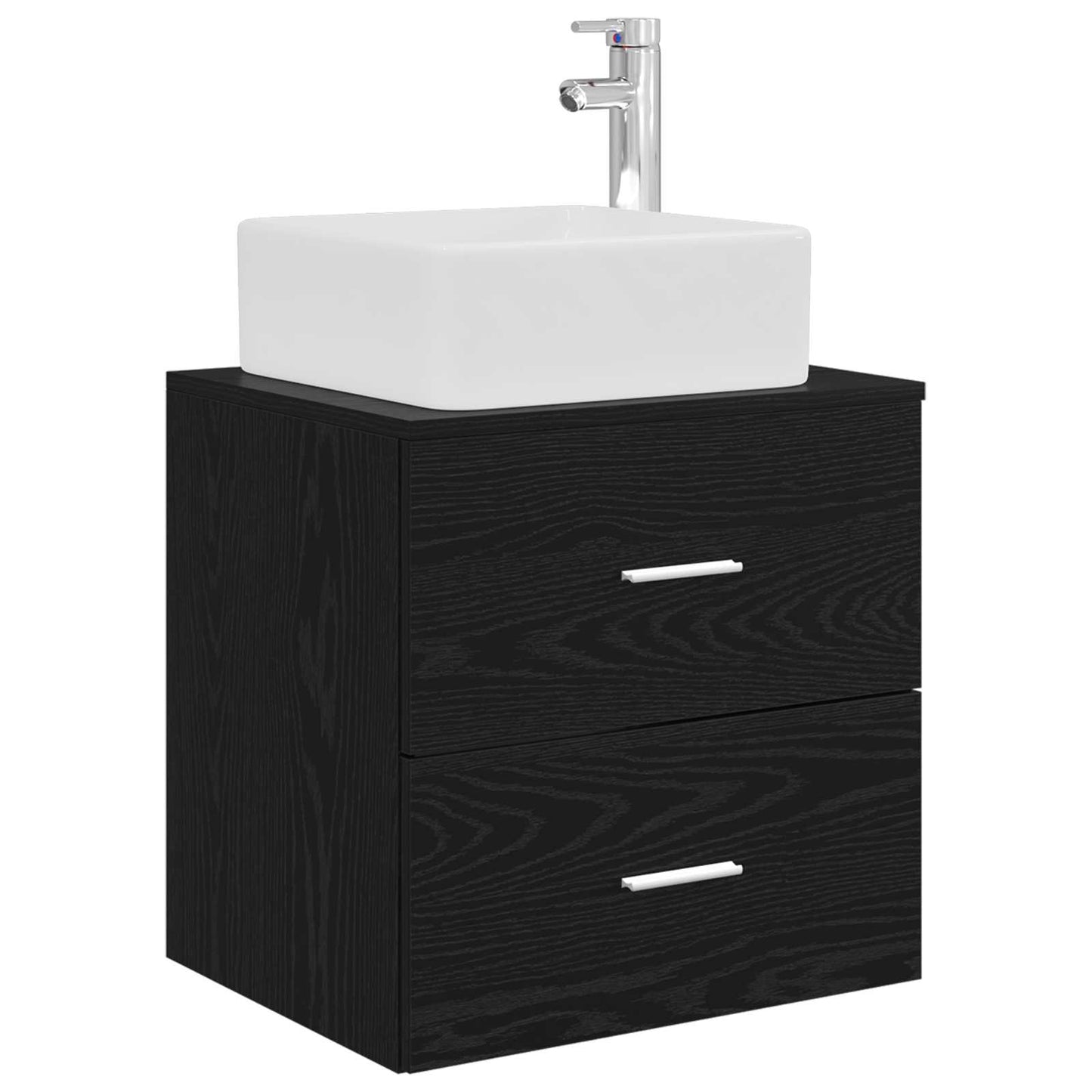 vidaXL Επιτοίχια Λεκάνη Έπιπλο Μαύρη Δρυς 49,5 x 41 x 63 εκ
