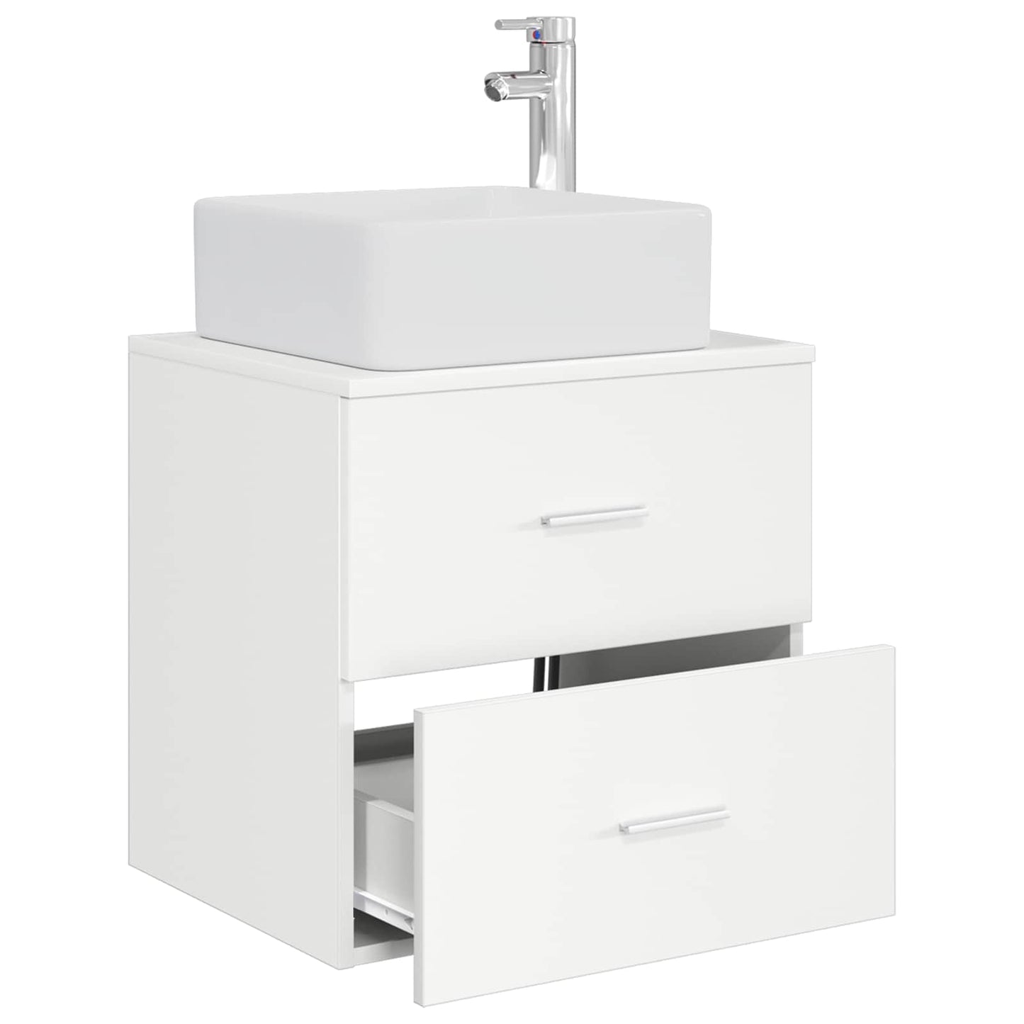 vidaXL Επιτοίχια Λεκάνη Έπιπλο Λευκό 53 x 34,5 x 63 εκ