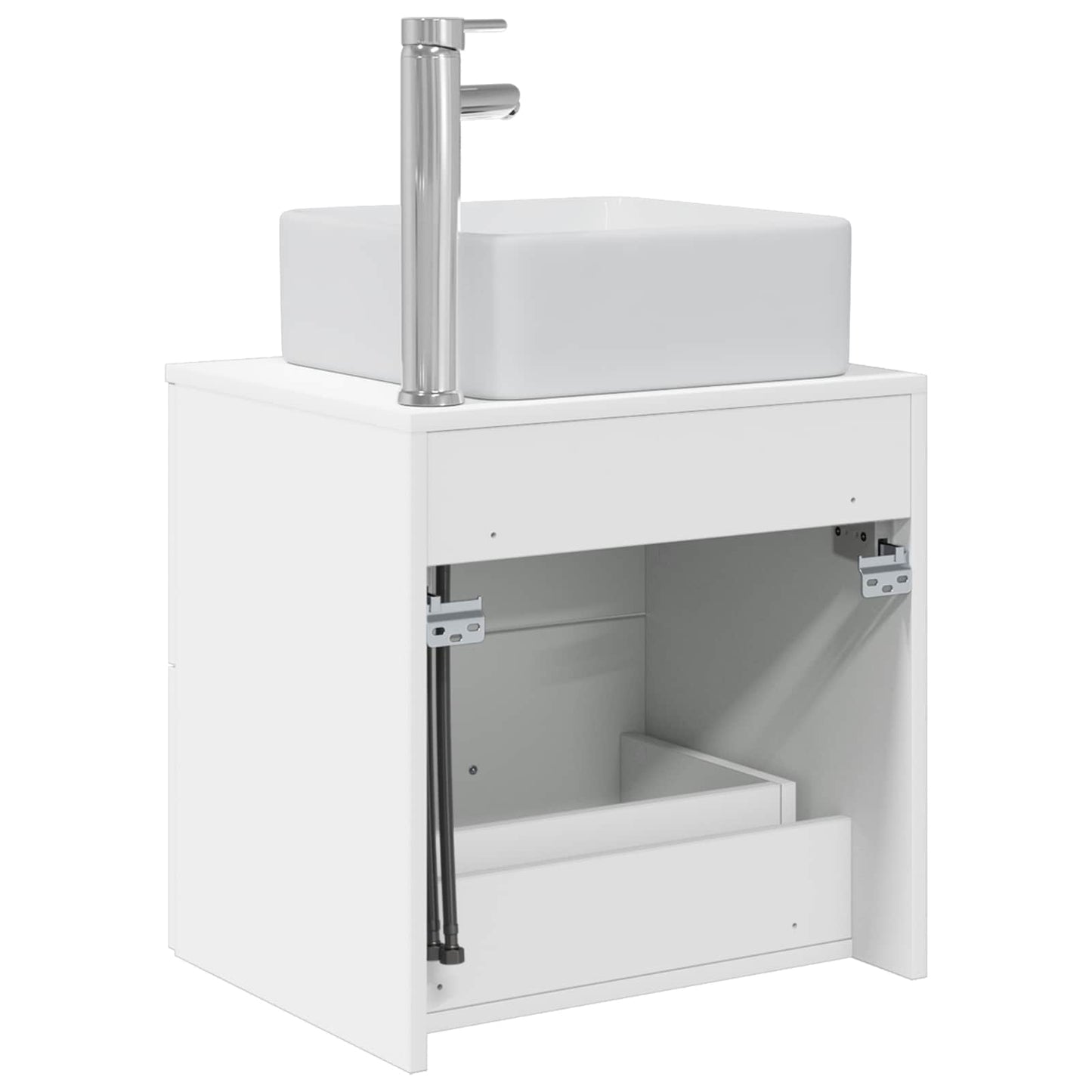 vidaXL Επιτοίχια Λεκάνη Έπιπλο Λευκό 53 x 34,5 x 63 εκ