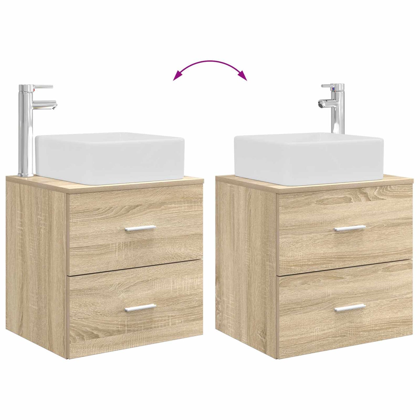 vidaXL Επιτοίχια Λεκάνη Έπιπλο Sonoma Δρυς 53 x 34,5 x 63 εκ
