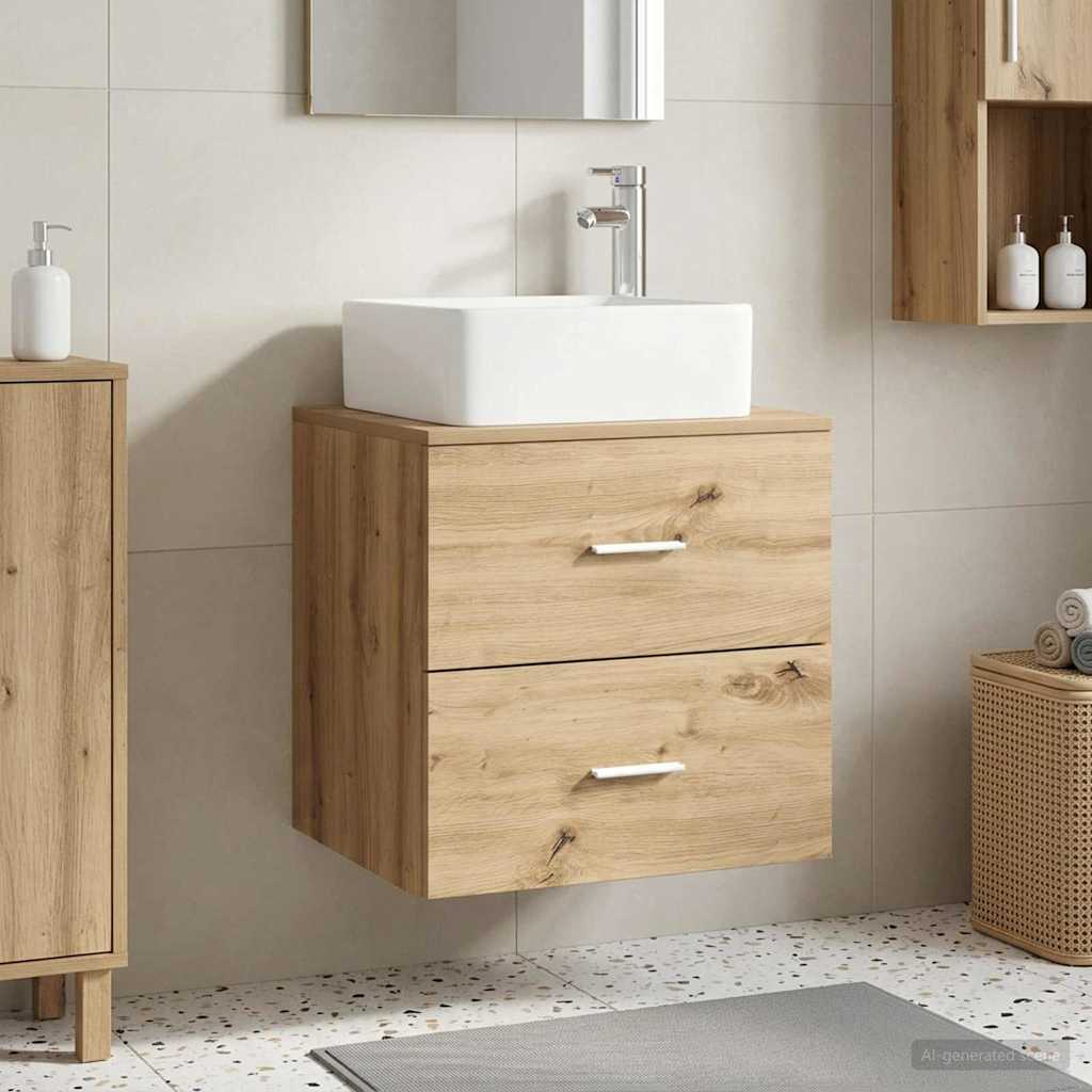 vidaXL Επιτοίχια Λεκάνη Έπιπλο Artisan Δρυς 53 x 34,5 x 63 εκ