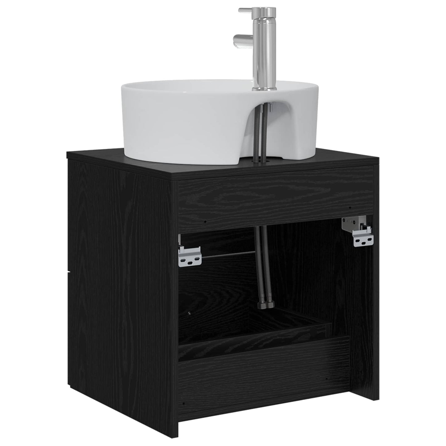vidaXL Επιτοίχια Λεκάνη Έπιπλο Μαύρη Δρυς 49,5 x 44,5 x 65 εκ