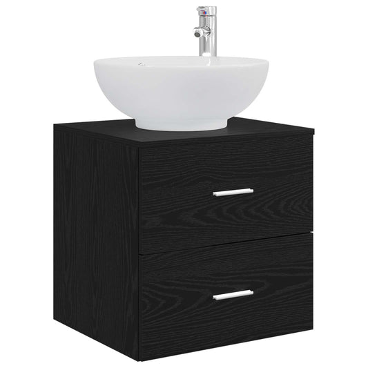 vidaXL Επιτοίχια Λεκάνη Έπιπλο Μαύρη Δρυς 49,5 x 44,5 x 66,5 εκ.