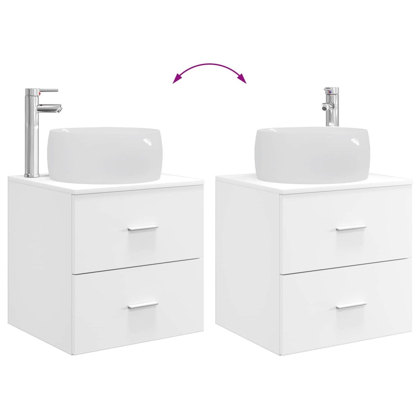 vidaXL Επιτοίχια Λεκάνη Έπιπλο Λευκό 49,5 x 44,5 x 66 εκ