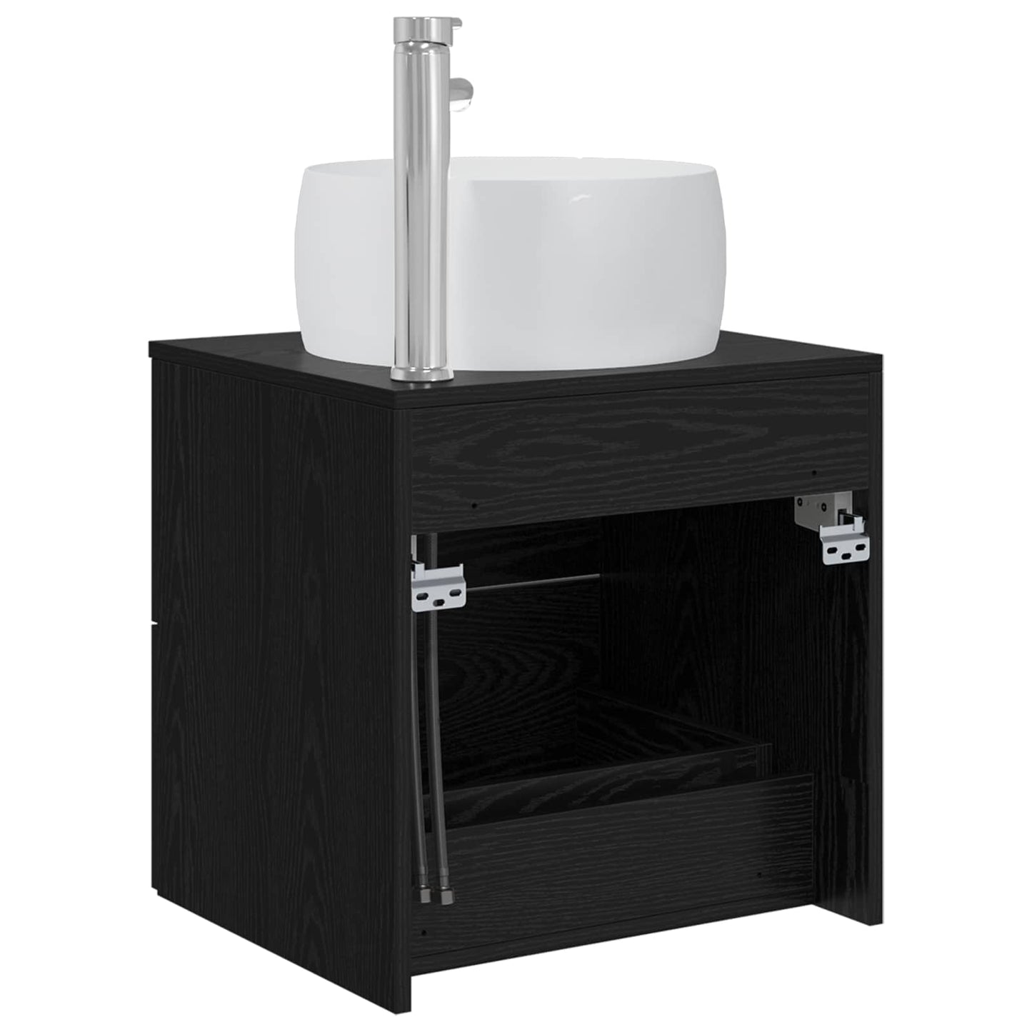vidaXL Επιτοίχια Λεκάνη Έπιπλο Μαύρη Δρυς 49,5 x 44,5 x 66 εκ