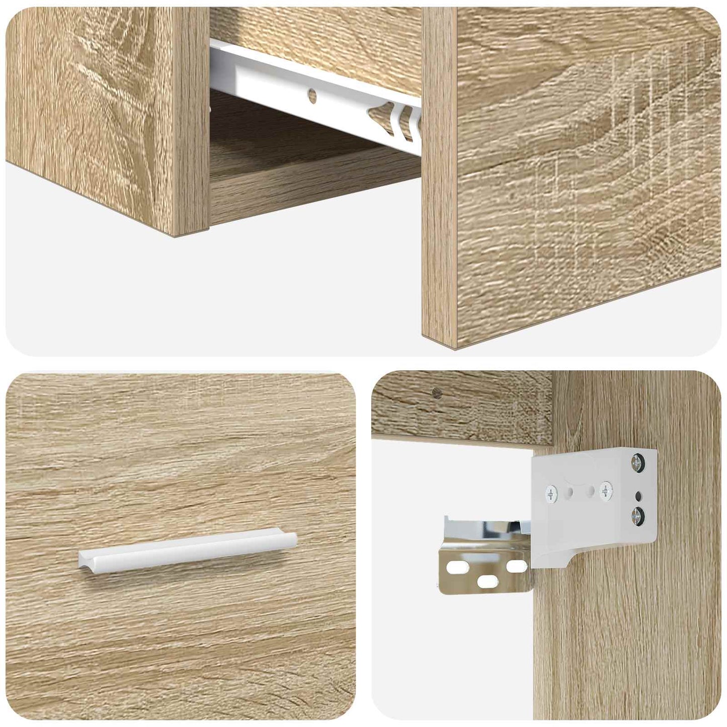 vidaXL Επιτοίχια Λεκάνη Έπιπλο Sonoma Δρυς 49,5 x 44,5 x 66 εκ
