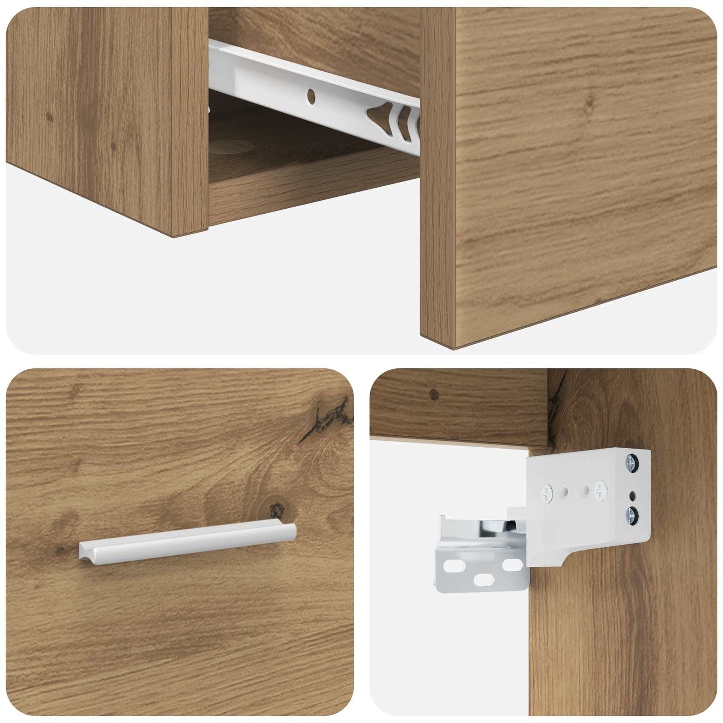 vidaXL Επιτοίχια Λεκάνη Έπιπλο Artisan Δρυς 49,5 x 44,5 x 66 εκ