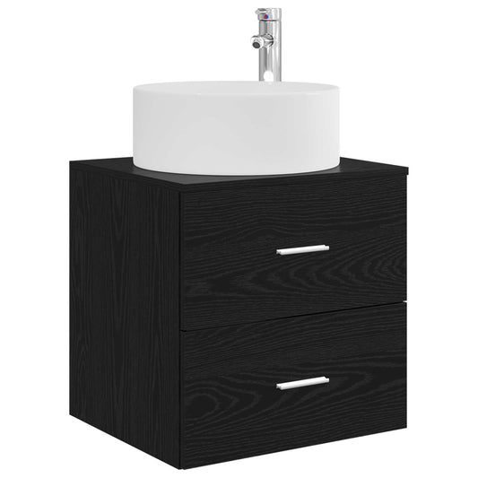 vidaXL Επιτοίχια Λεκάνη Έπιπλο Μαύρη Δρυς 49,5 x 44,5 x 65,5 εκ