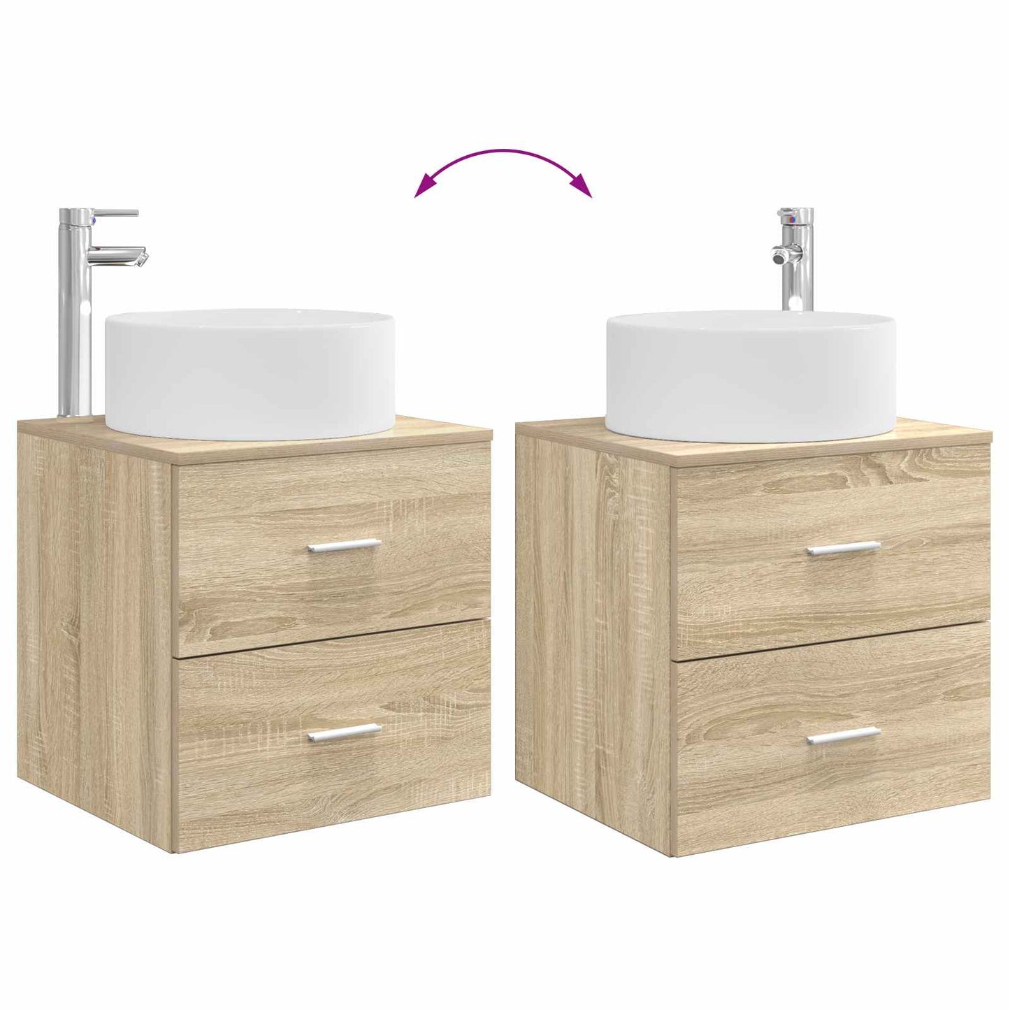 vidaXL Επιτοίχια Λεκάνη Έπιπλο Sonoma Δρυς 49,5 x 44,5 x 65,5 εκ