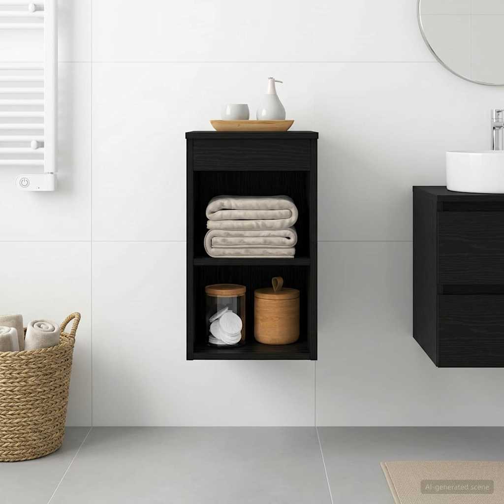 vidaXL Ντουλάπι Μπάνιου Ενδιάμεσο Μαύρη Δρυς 30 x 35 x 50 εκ.