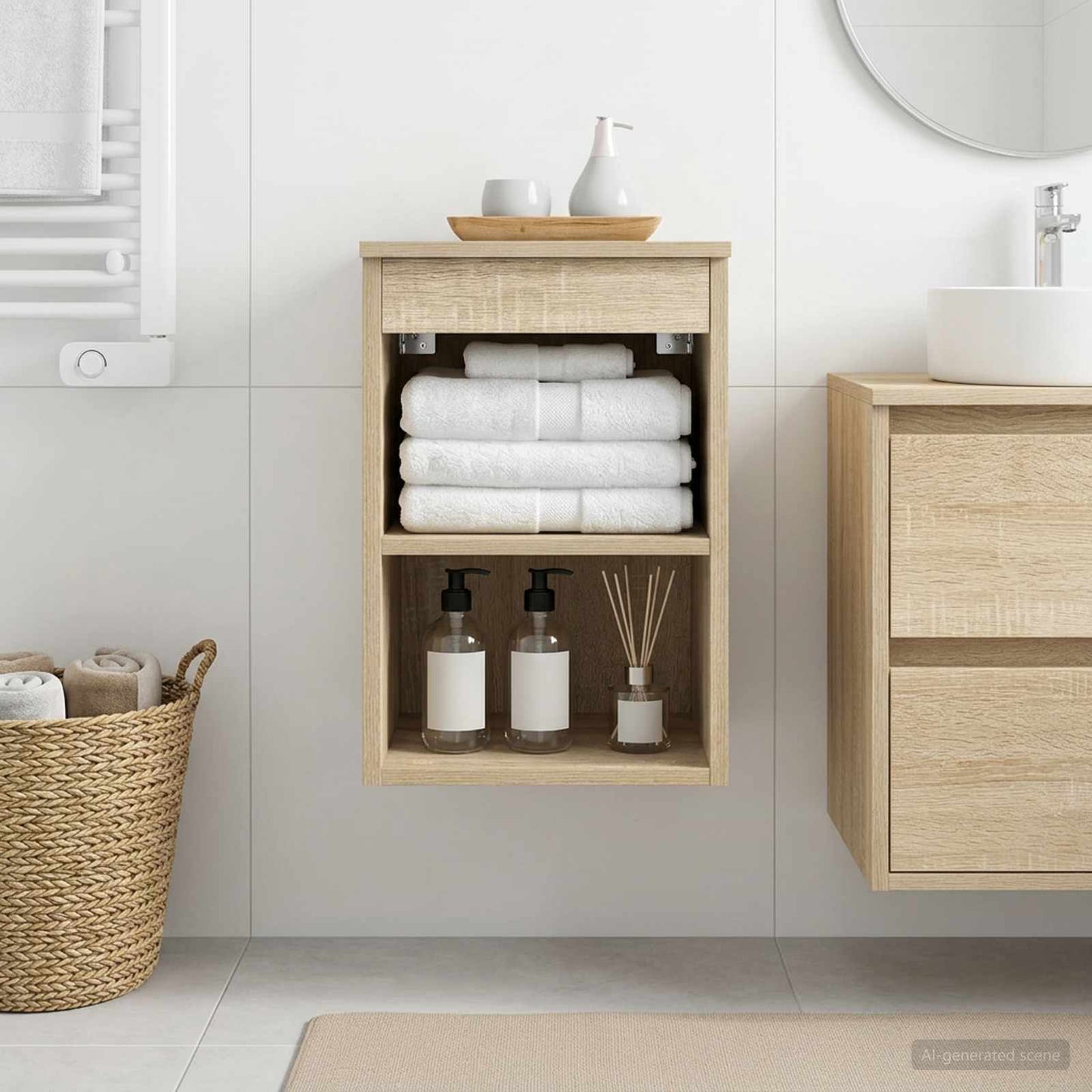 vidaXL Ντουλάπι Μπάνιου Ενδιάμεσο Sonoma Δρυς 30 x 41 x 50 εκ.