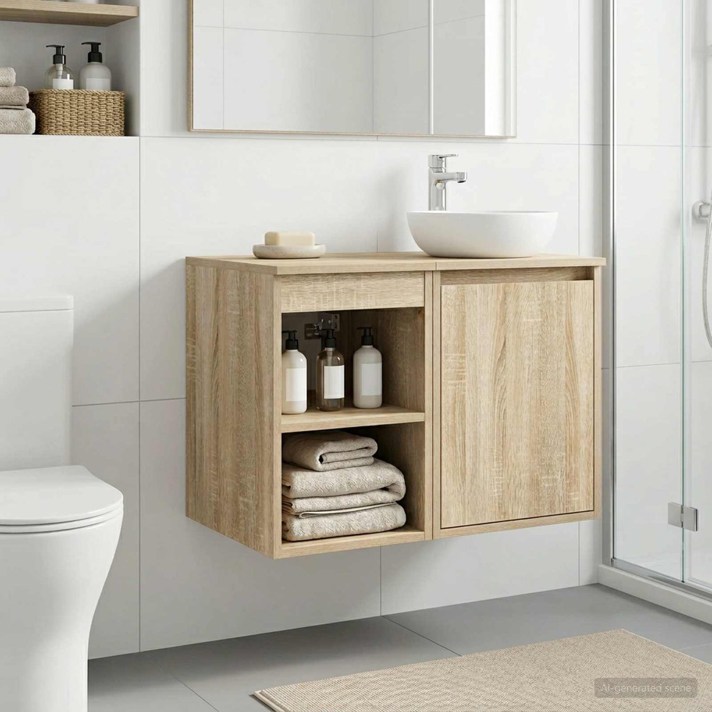 vidaXL Ντουλάπι Μπάνιου Ενδιάμεσο Sonoma Δρυς 30 x 41 x 50 εκ.