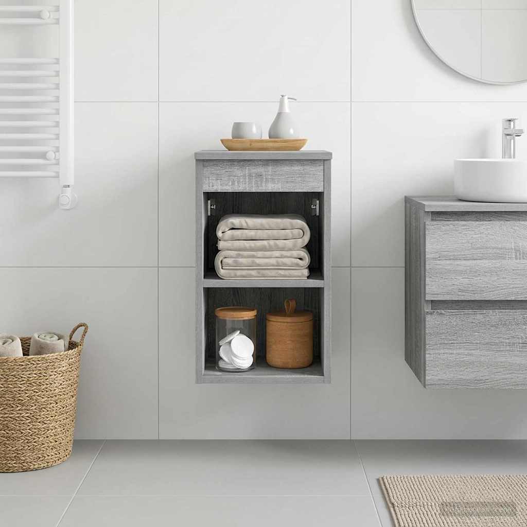 vidaXL Ντουλάπι Μπάνιου Ενδιάμεσο Γκρι Sonoma 30 x 41 x 50 εκ.