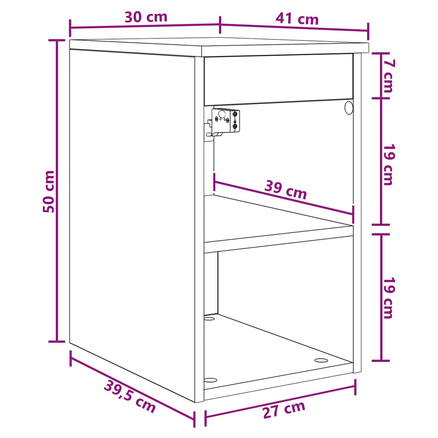 vidaXL Ντουλάπι Μπάνιου Ενδιάμεσο Γκρι Sonoma 30 x 41 x 50 εκ.