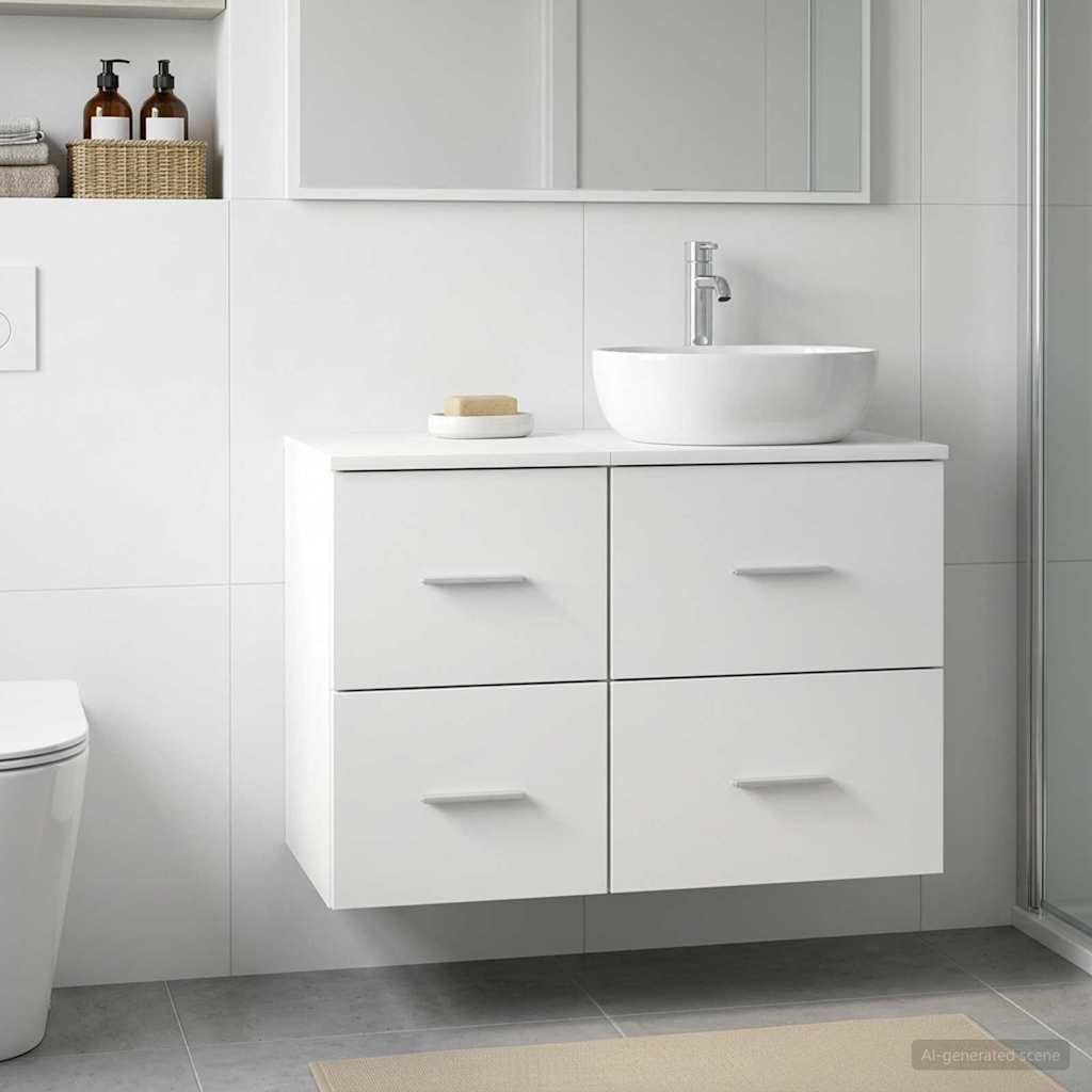 vidaXL Ντουλάπι Μπάνιου Ενδιάμεσο Λευκό 30 x 35 x 50 εκ.