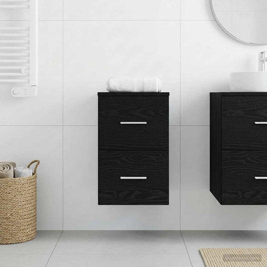 vidaXL Ντουλάπι Μπάνιου Ενδιάμεσο Μαύρη Δρυς 30 x 41 x 50 εκ.