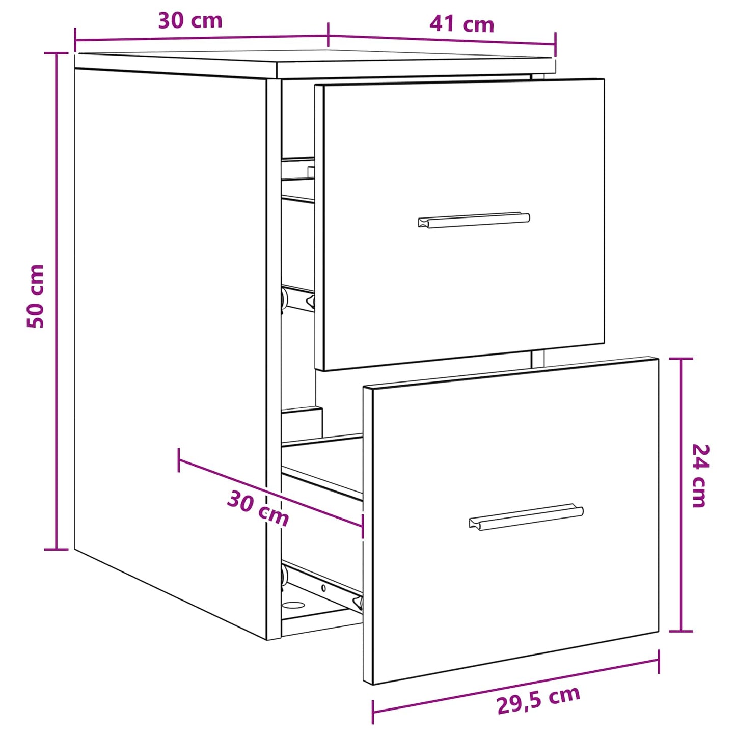 vidaXL Ντουλάπι Μπάνιου Ενδιάμεσο Sonoma Δρυς 30 x 41 x 50 εκ.