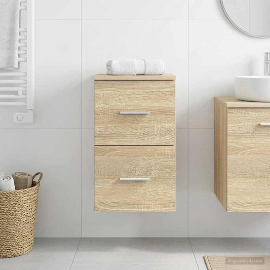 vidaXL Ντουλάπι Μπάνιου Ενδιάμεσο Sonoma Δρυς 30 x 44,5 x 50 εκ.