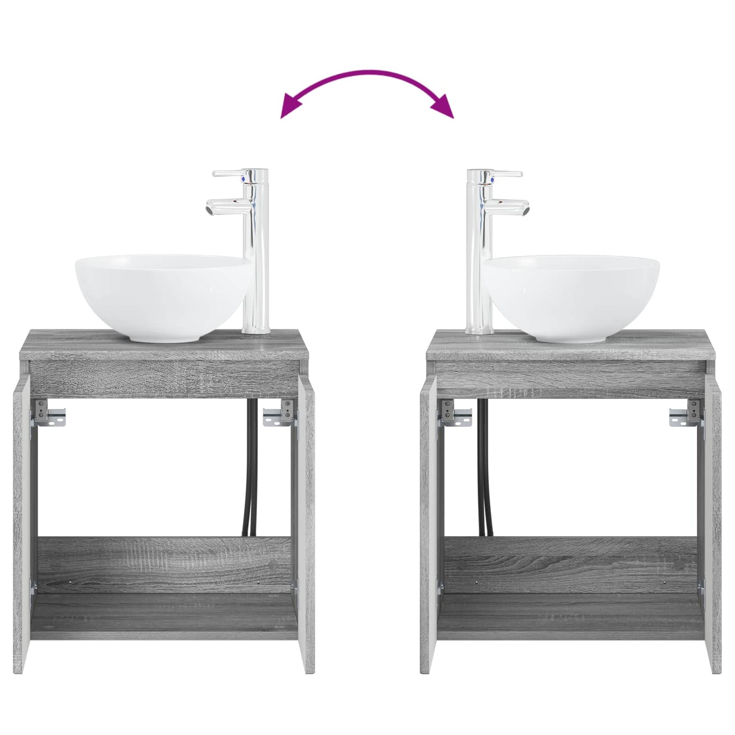 vidaXL Επιτοίχια Λεκάνη Έπιπλο Γκρι Sonoma 49,5 x 41 x 64,5 εκ
