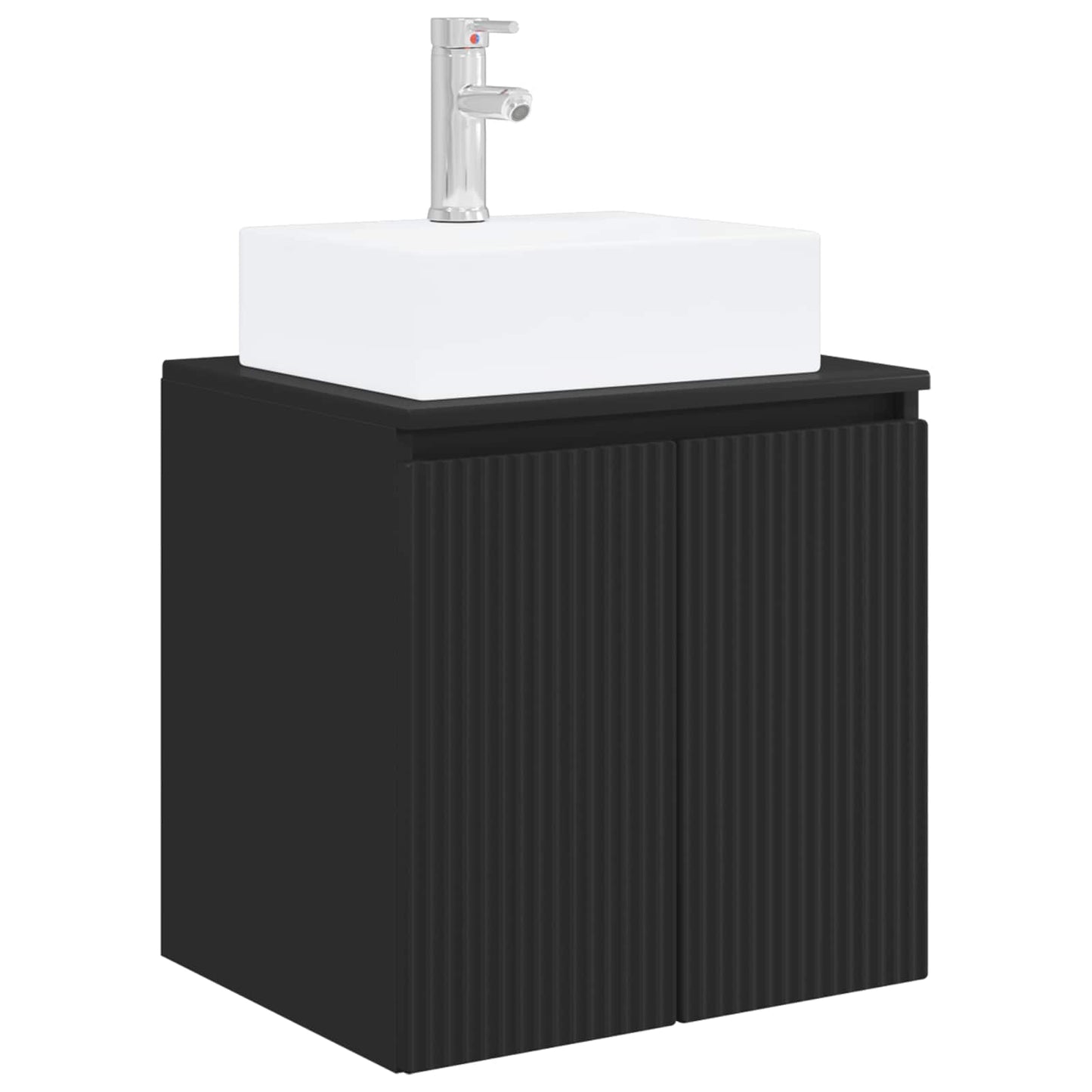 vidaXL Επιτοίχια Λεκάνη Έπιπλο Μαύρο 49,5 x 41 x 62,5 εκ