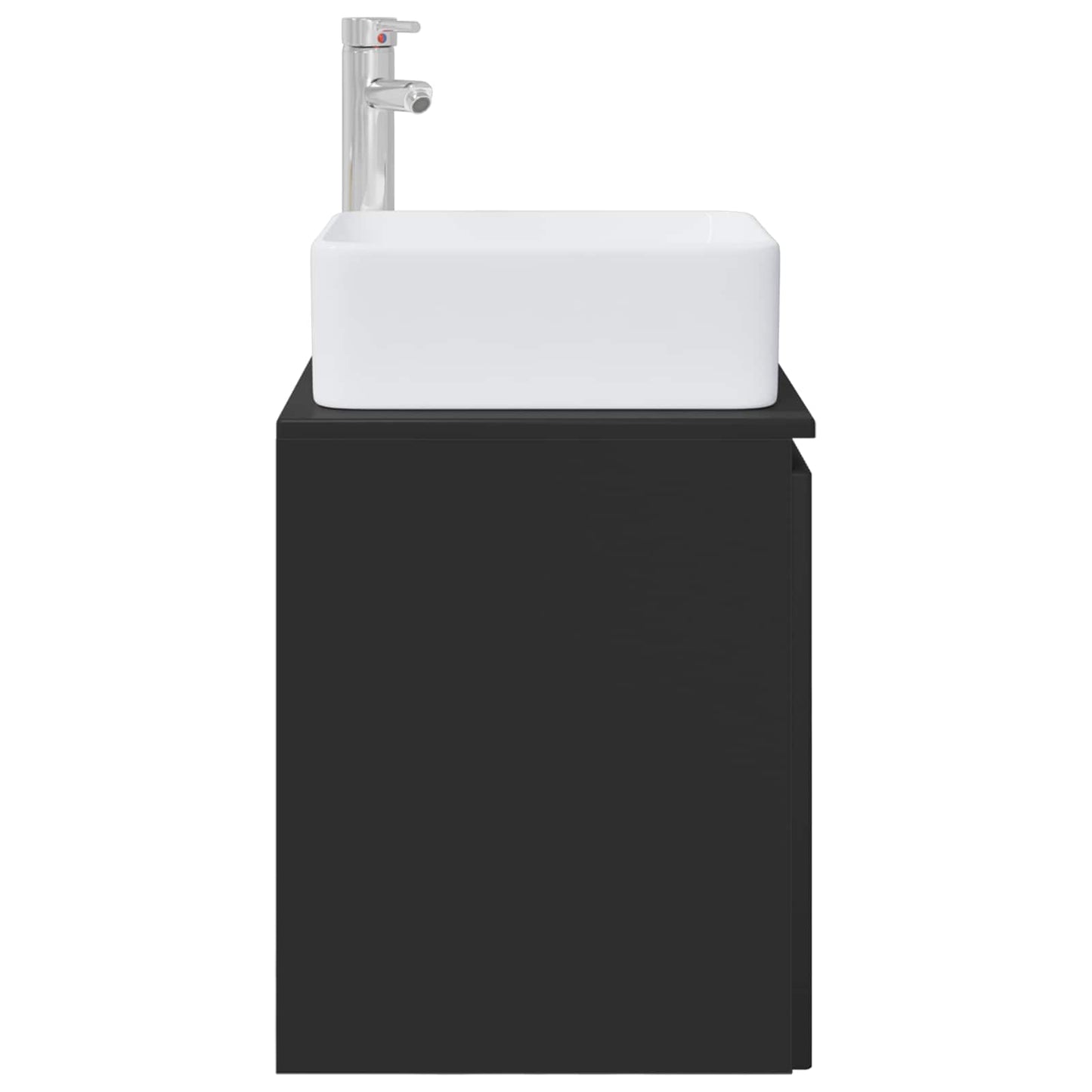 vidaXL Επιτοίχια Λεκάνη Έπιπλο Μαύρο 53 x 35 x 63 εκ