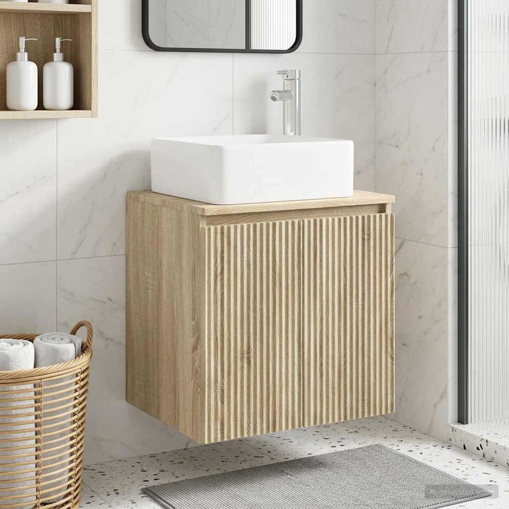 vidaXL Επιτοίχια Λεκάνη Έπιπλο Sonoma Δρυς 53 x 35 x 63 εκ