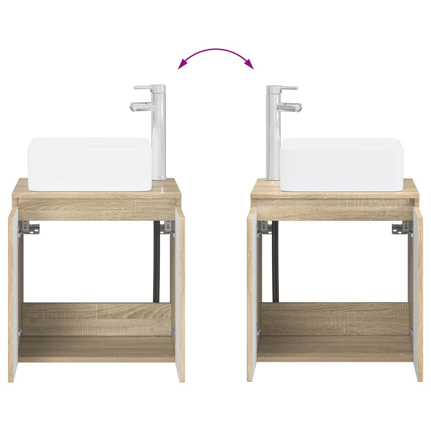 vidaXL Επιτοίχια Λεκάνη Έπιπλο Sonoma Δρυς 53 x 35 x 63 εκ