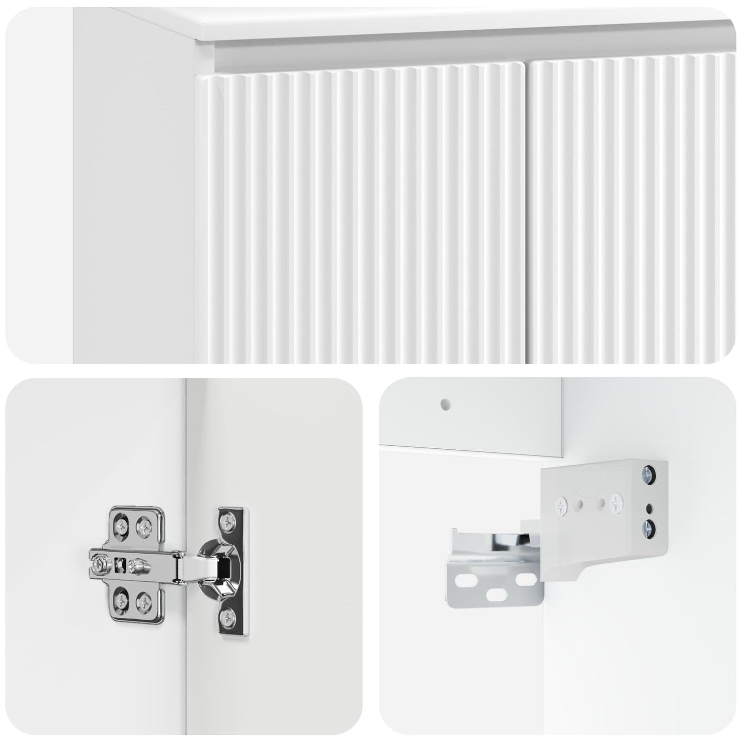 vidaXL Επιτοίχια Λεκάνη Έπιπλο Λευκό 49,5 x 44,5 x 65 εκ
