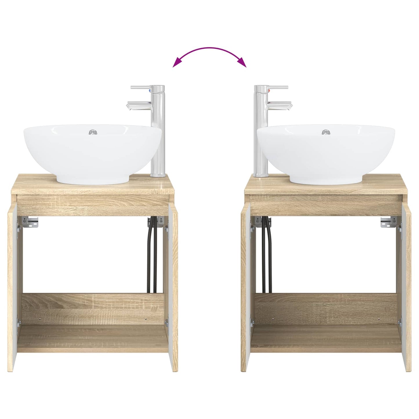 vidaXL Επιτοίχια Λεκάνη Έπιπλο Sonoma Δρυς 49,5 x 44,5 x 65 εκ