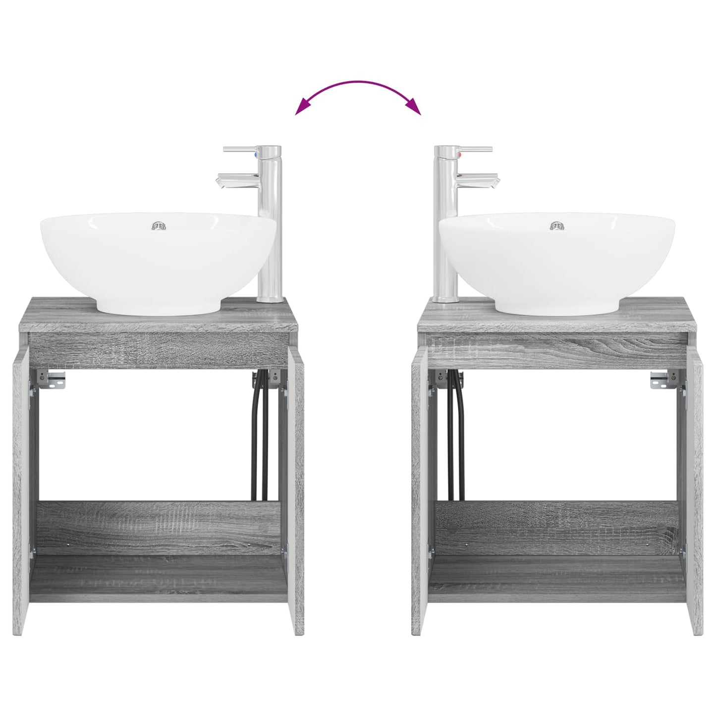 vidaXL Επιτοίχια Λεκάνη Έπιπλο Γκρι Sonoma 49,5 x 44,5 x 65 εκ