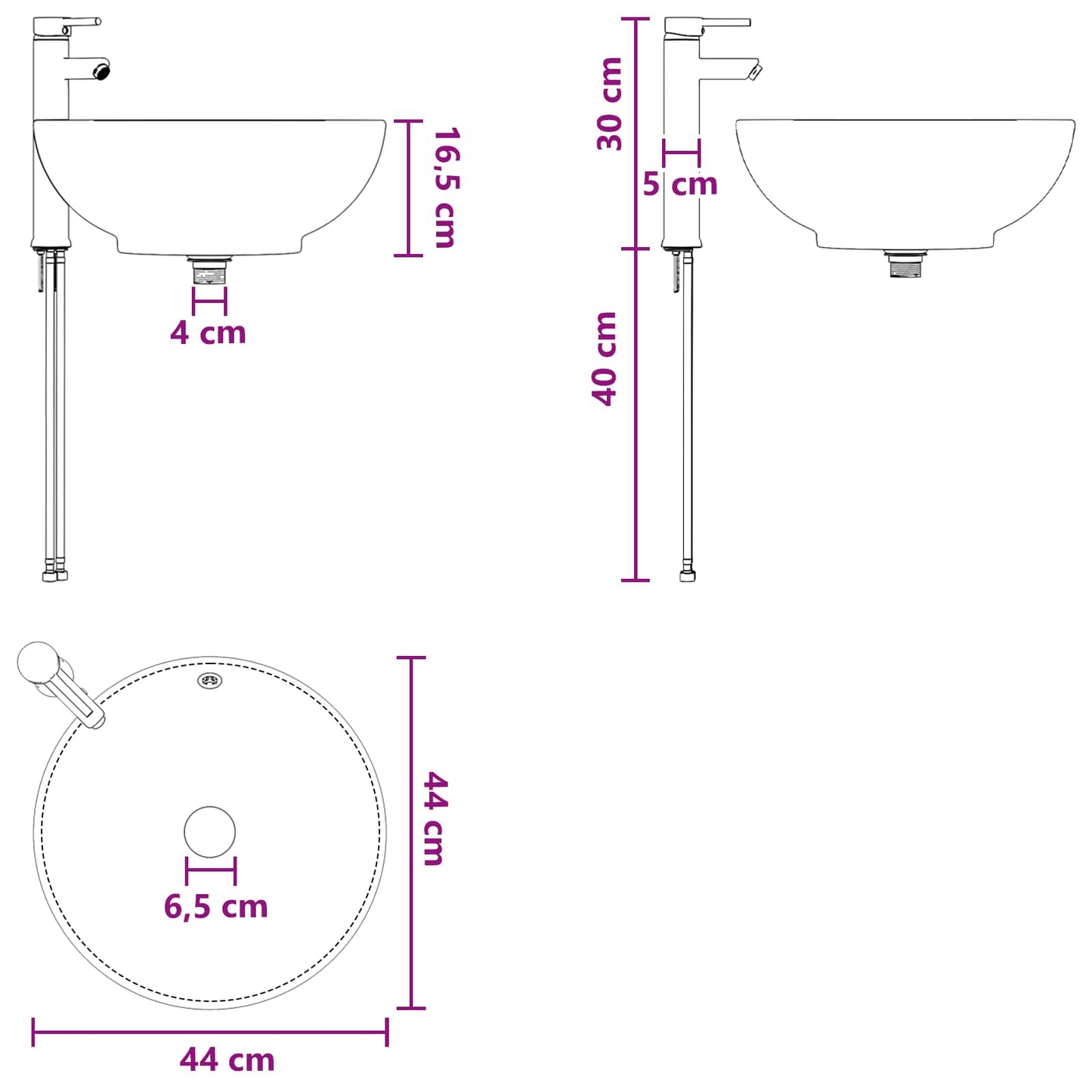 vidaXL Επιτοίχια Λεκάνη Έπιπλο Γκρι Sonoma 49,5 x 44,5 x 65 εκ