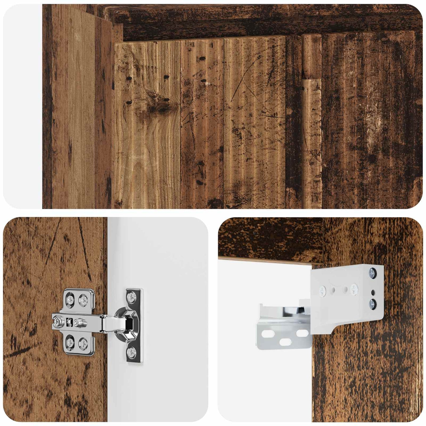 vidaXL Επιτοίχια Λεκάνη Έπιπλο Παλαιωμένο ξύλο 49,5 x 44,5 x 65 εκ