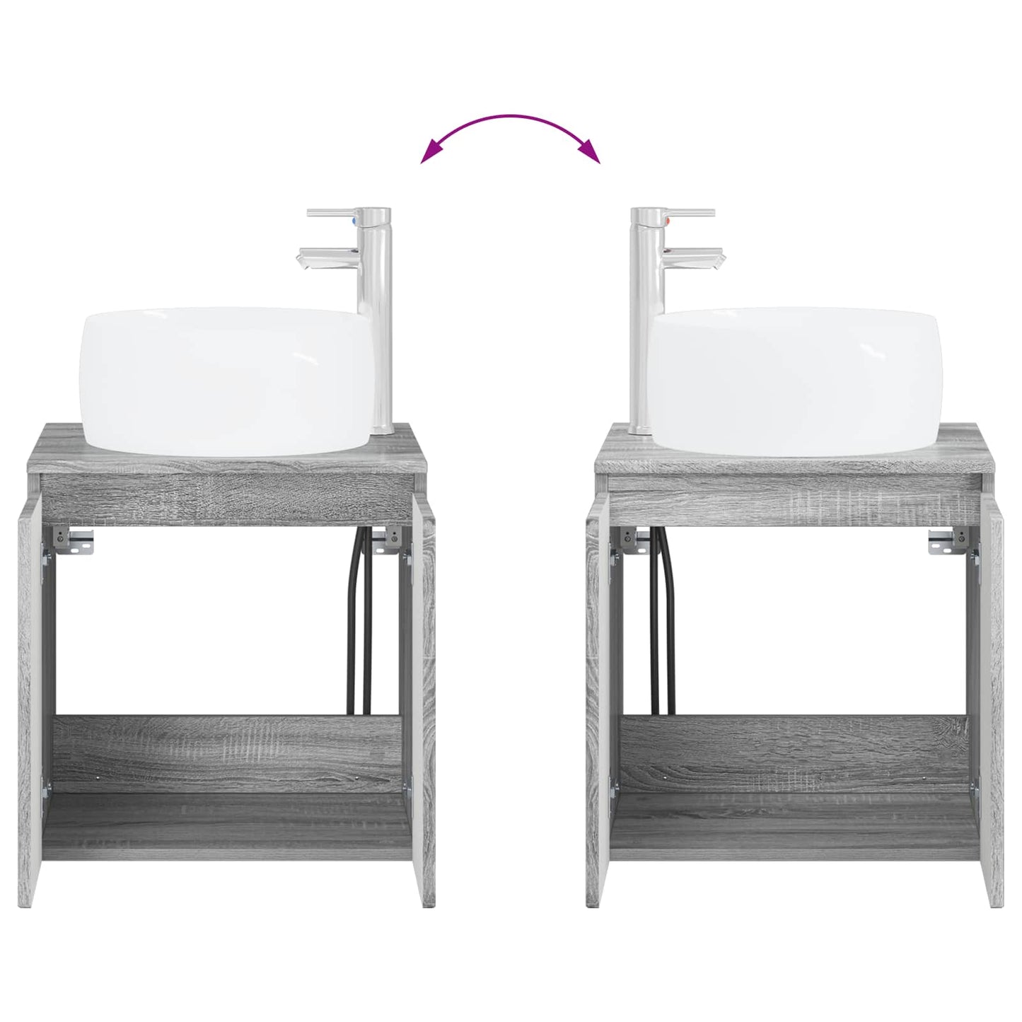 vidaXL Επιτοίχια Λεκάνη Έπιπλο Γκρι Sonoma 49,5 x 44,5 x 66 εκ