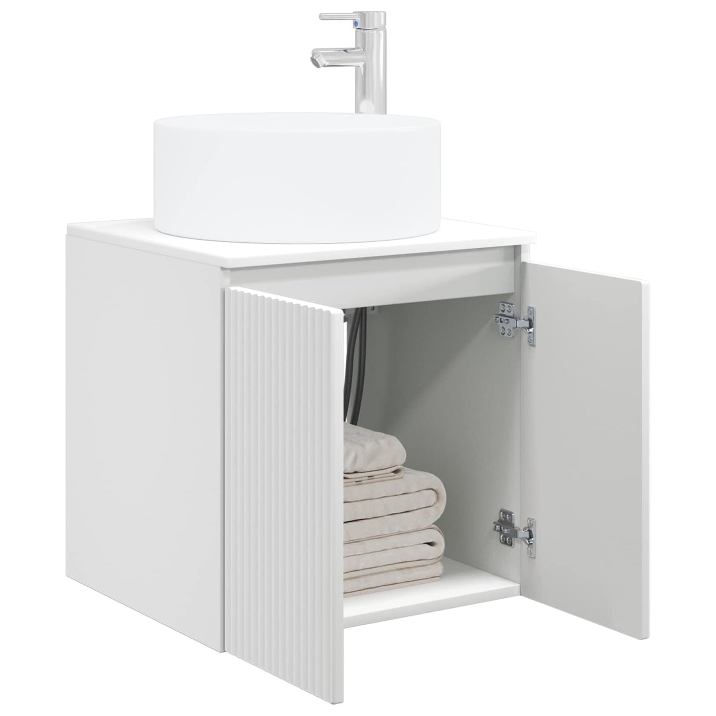 vidaXL Επιτοίχιος νιπτήρας βανίλιας Λευκό 49,5 x 44,5 x 65,5 εκ