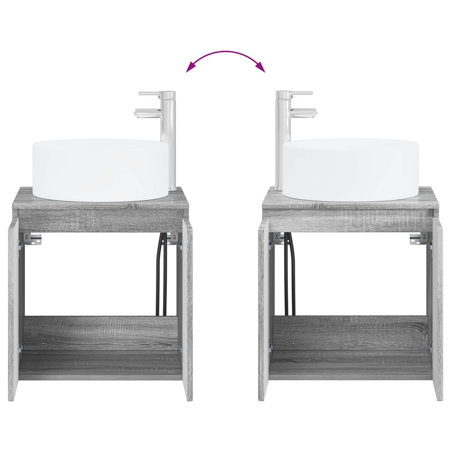 vidaXL Επιτοίχιος νιπτήρας βανίλιας Γκρι Sonoma 49,5 x 44,5 x 65,5 εκ