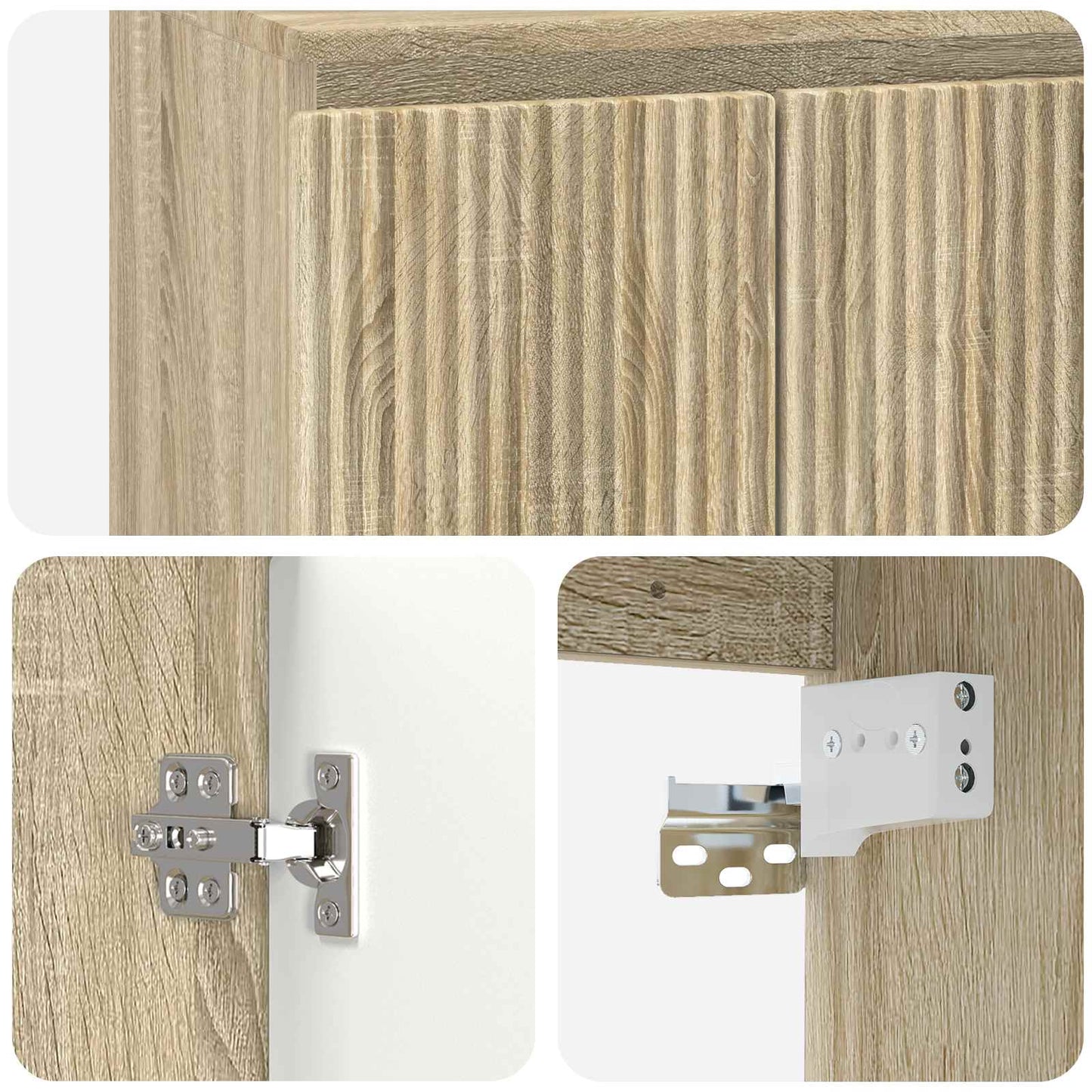 vidaXL Τοίχου Ντουλάπα Μπάνιου Sonoma Δρυς 62,5 x 44,5 x 50 εκ.