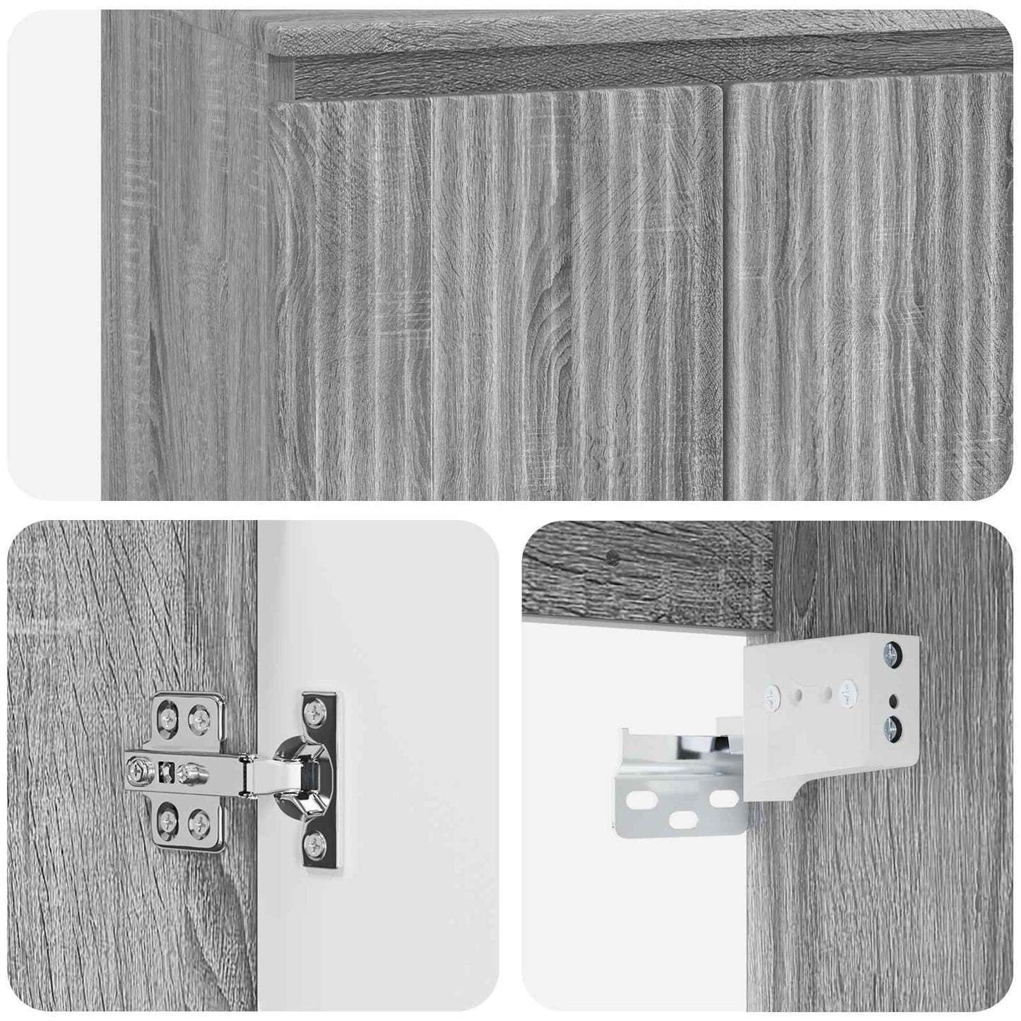 vidaXL Τοίχου Ντουλάπα Μπάνιου Γκρι Sonoma 62,5 x 44,5 x 50 εκ.