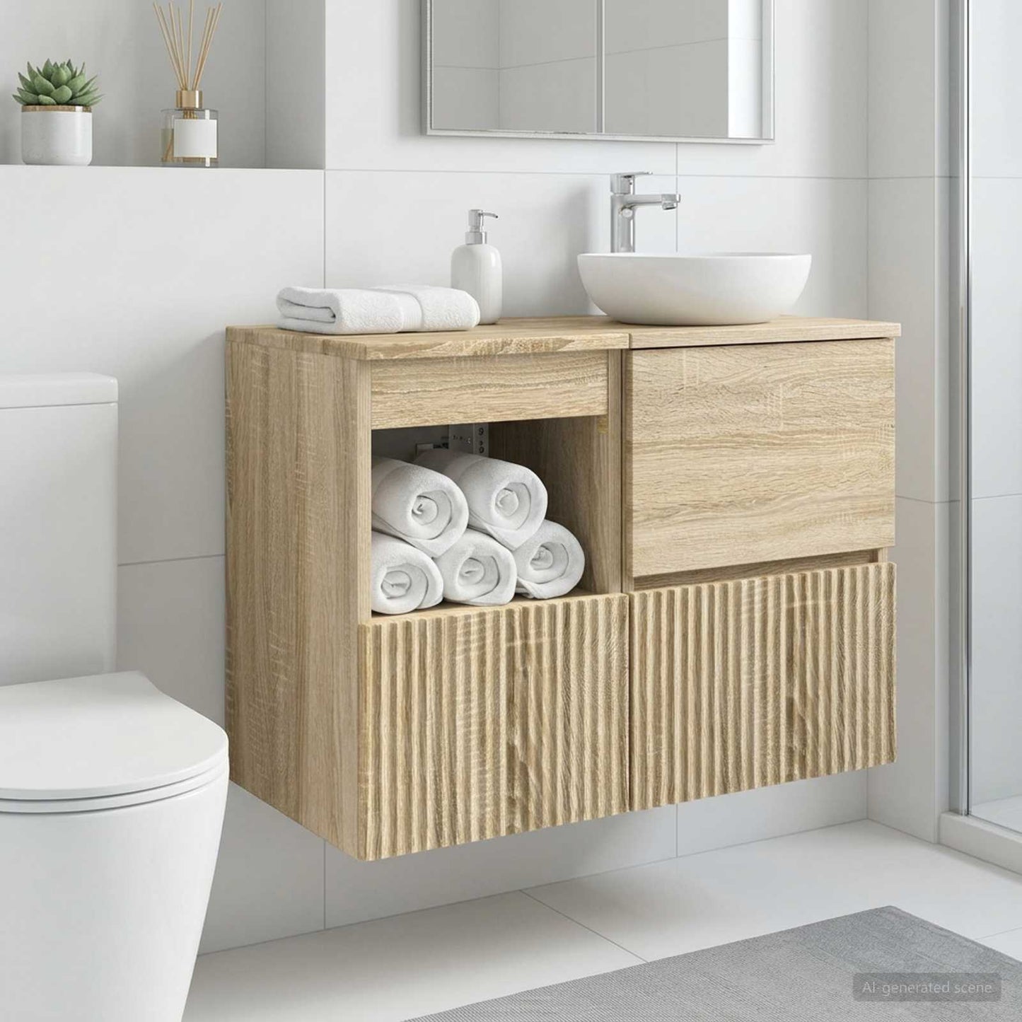 vidaXL Ντουλάπι Μπάνιου Sonoma Δρυς 30 x 35 x 50 εκ.