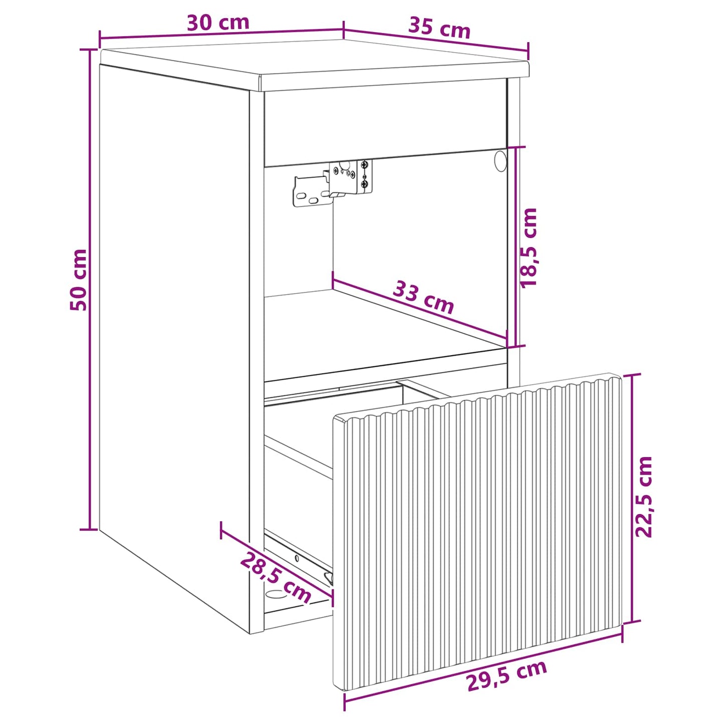 vidaXL Ντουλάπι Μπάνιου Παλαιωμένο ξύλο 30 x 35 x 50 εκ.