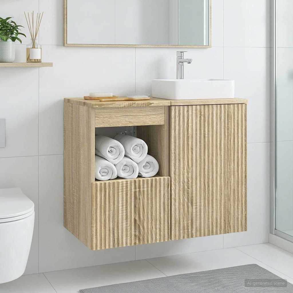 vidaXL Ντουλάπι Μπάνιου Sonoma Δρυς 30 x 41 x 50 εκ.
