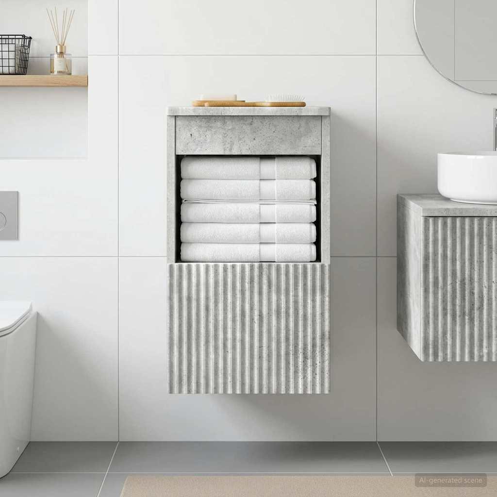 vidaXL Ντουλάπι Μπάνιου Γκρι Σκυροδέματος 30 x 41 x 50 εκ.