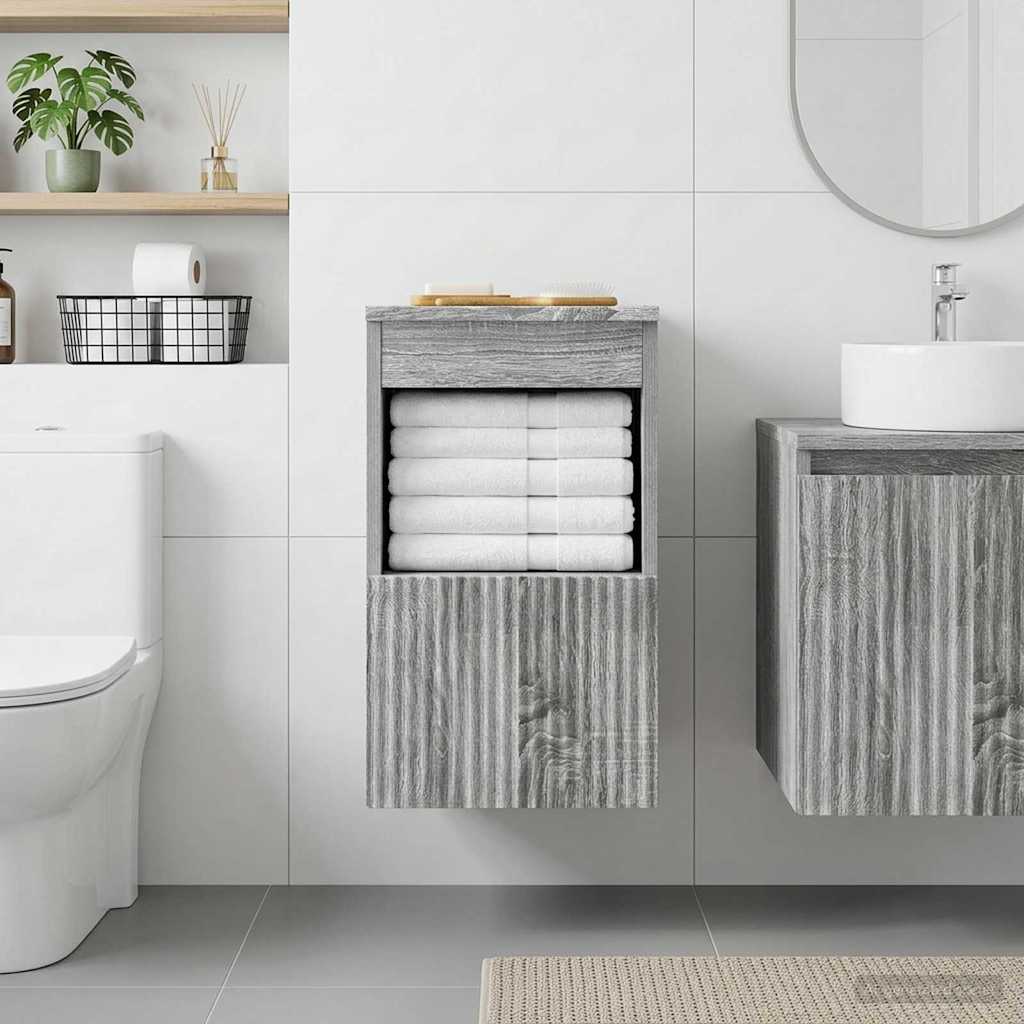 vidaXL Ντουλάπι Μπάνιου Γκρι Sonoma 30 x 41 x 50 εκ.