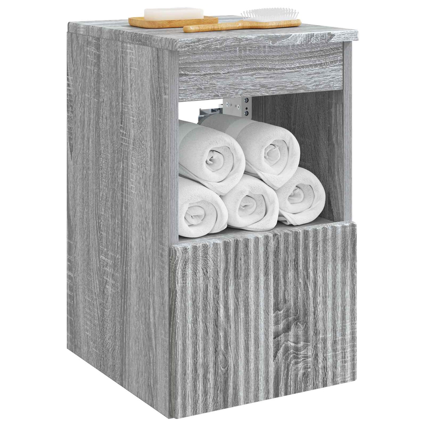 vidaXL Ντουλάπι Μπάνιου Γκρι Sonoma 30 x 44,5 x 50 εκ.