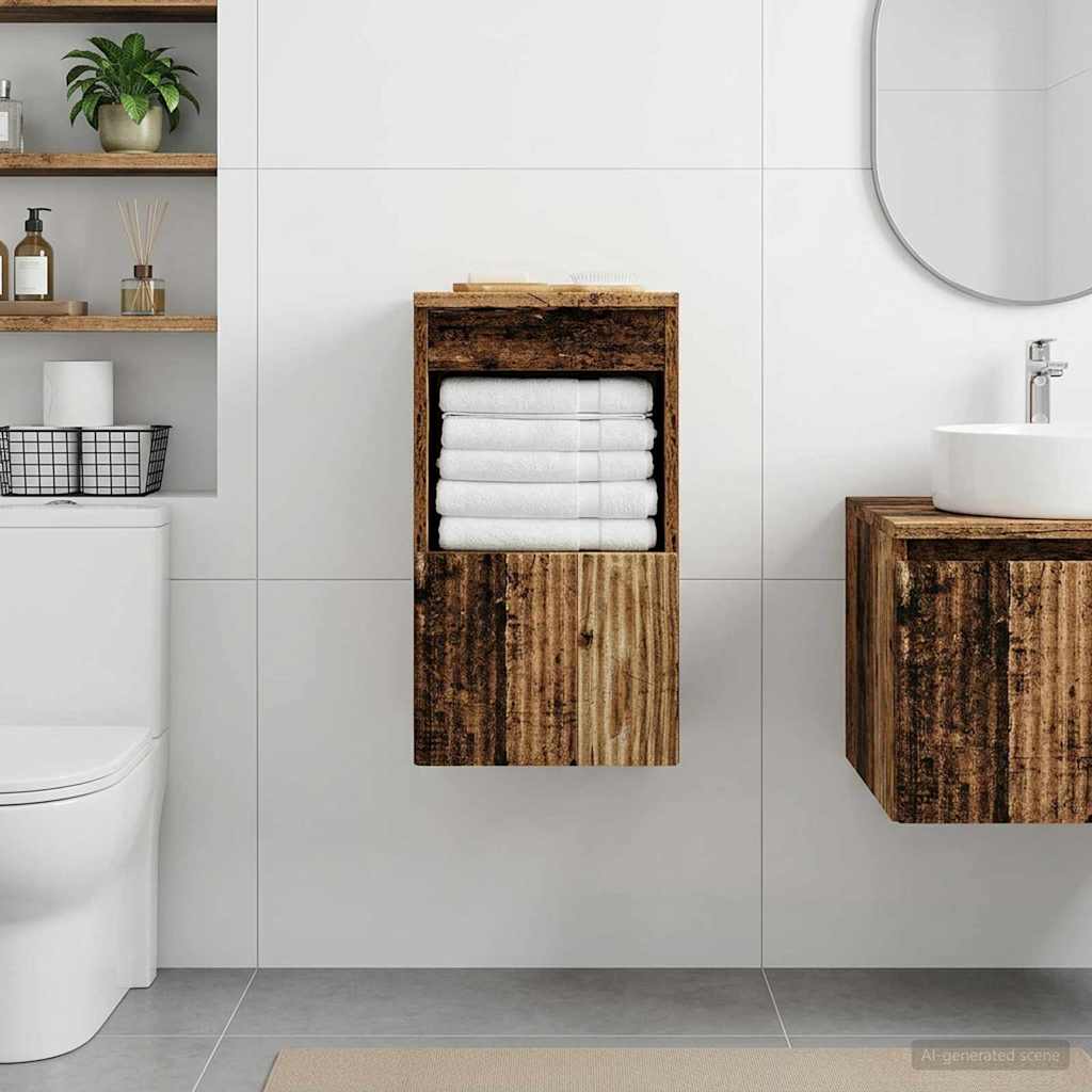 vidaXL Ντουλάπι Μπάνιου Παλαιωμένο ξύλο 30 x 44,5 x 50 εκ.