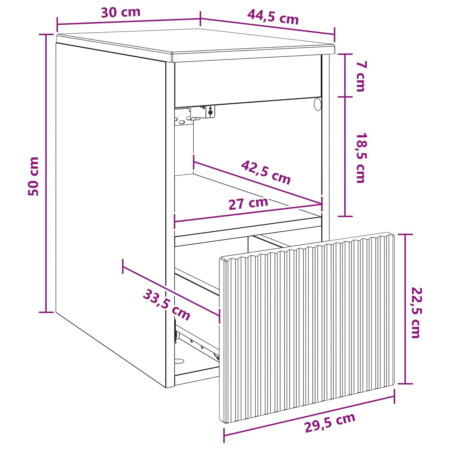 vidaXL Ντουλάπι Μπάνιου Παλαιωμένο ξύλο 30 x 44,5 x 50 εκ.