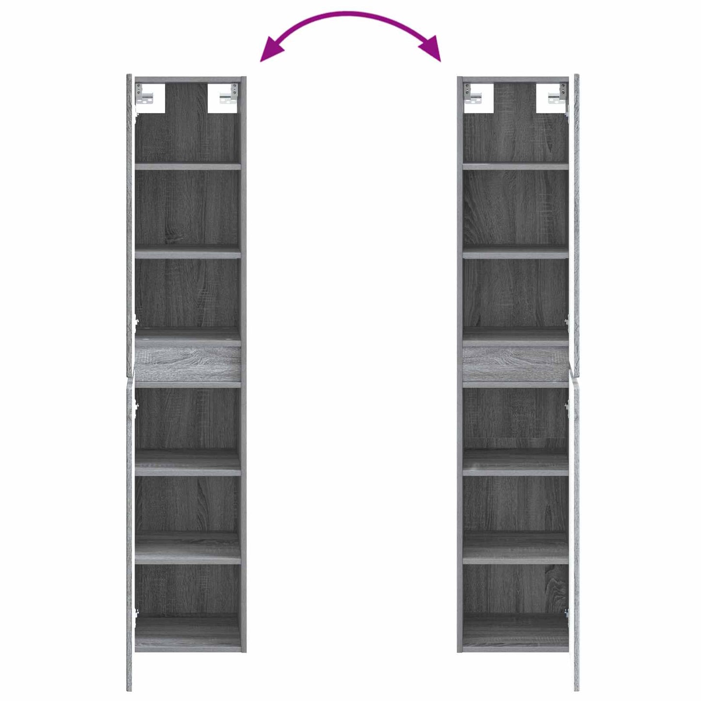 vidaXL Τοίχου Ντουλάπα Μπάνιου Γκρι Sonoma 33 x 34,5 x 160 εκ