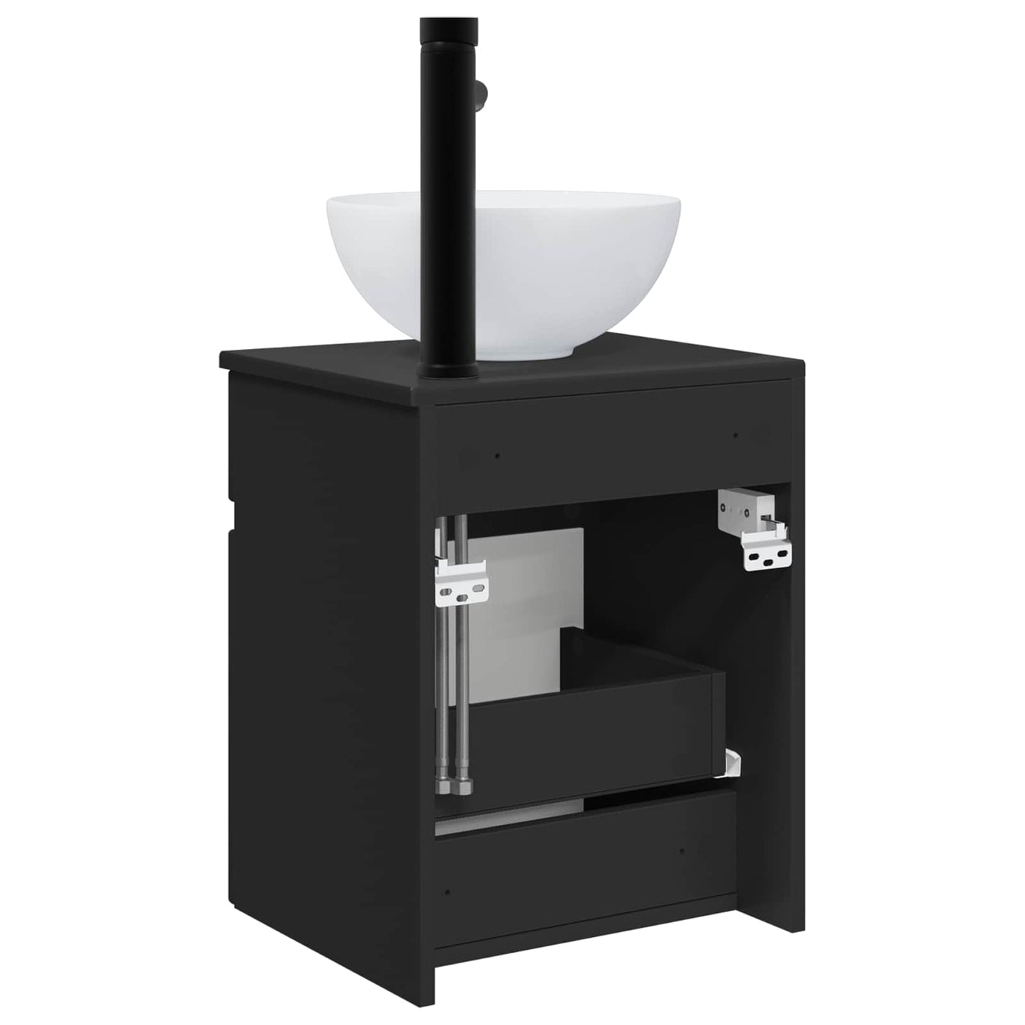 vidaXL Επιτοίχιος νιπτήρας βανίλιας Μαύρο 39 x 35 x 63 εκ