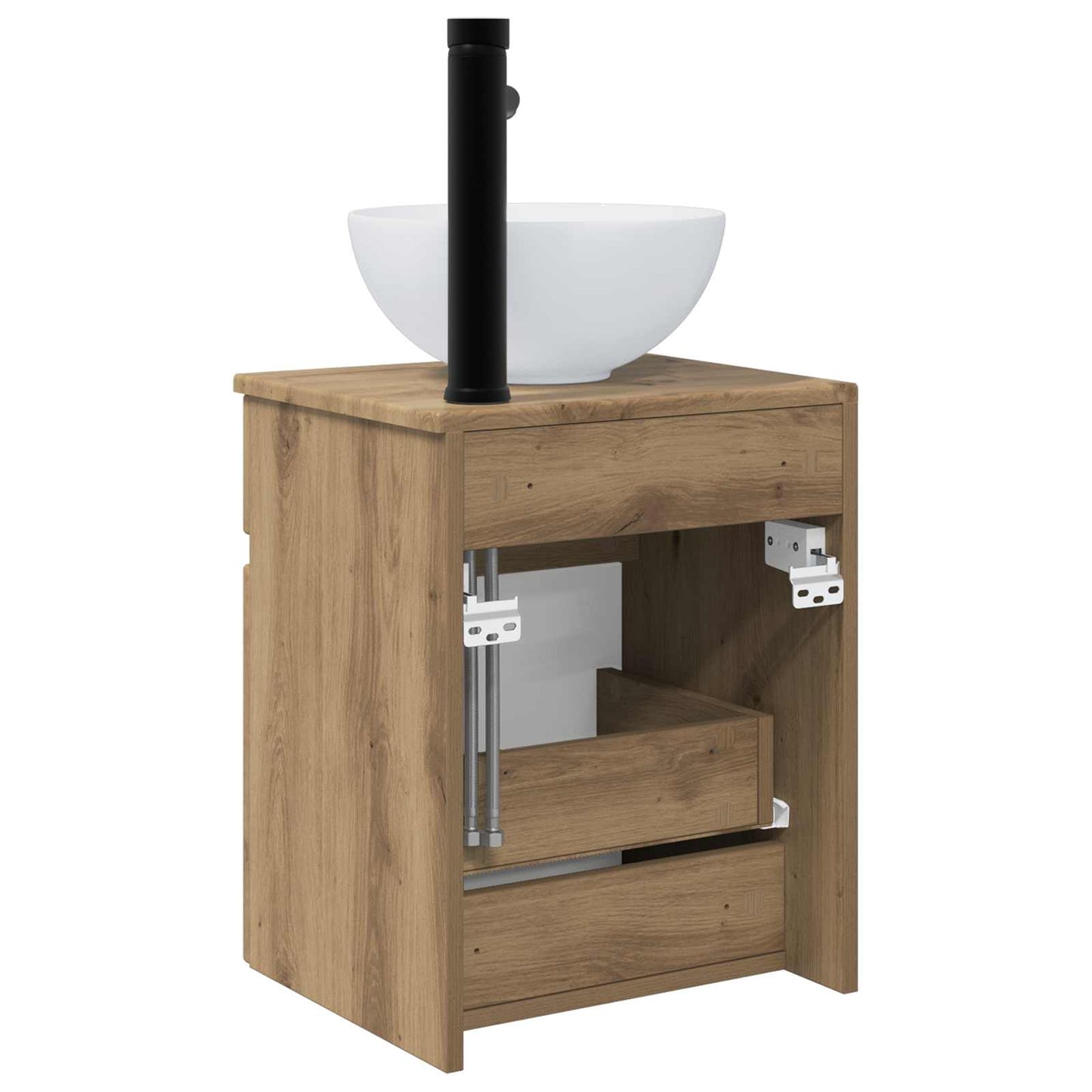 vidaXL Επιτοίχιος νιπτήρας βανίλιας Artisan Δρυς 39 x 35 x 63 εκ