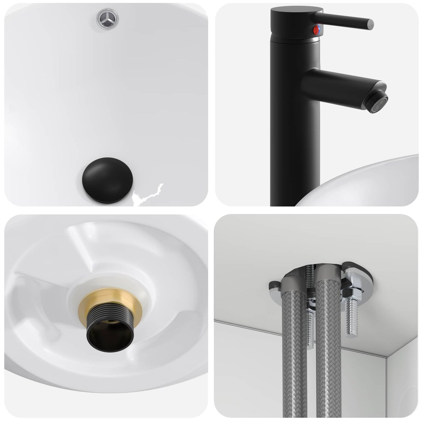 vidaXL Επιτοίχιος νιπτήρας βανίλιας Λευκό 39 x 41 x 64,5 εκ.